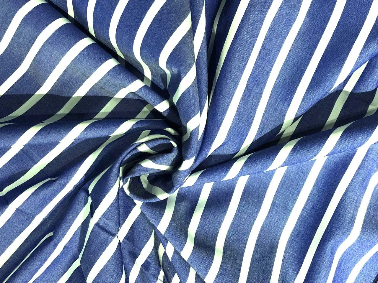 100% Cotton 40'S STRIPES  58" wide AVAILABLE IN 3 COLORS white and denim blue/white and navy and denim blue and white