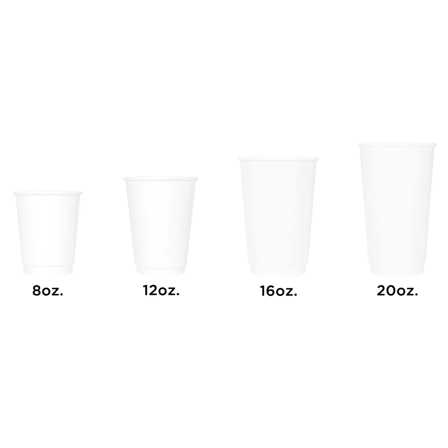 [300 ct] 20 oz Paper Coffee Cups | Insulated | 90 mm | White