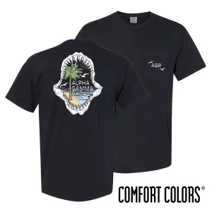 AGR Comfort Colors Shark Bite Black Short Sleeve Pocket Tee