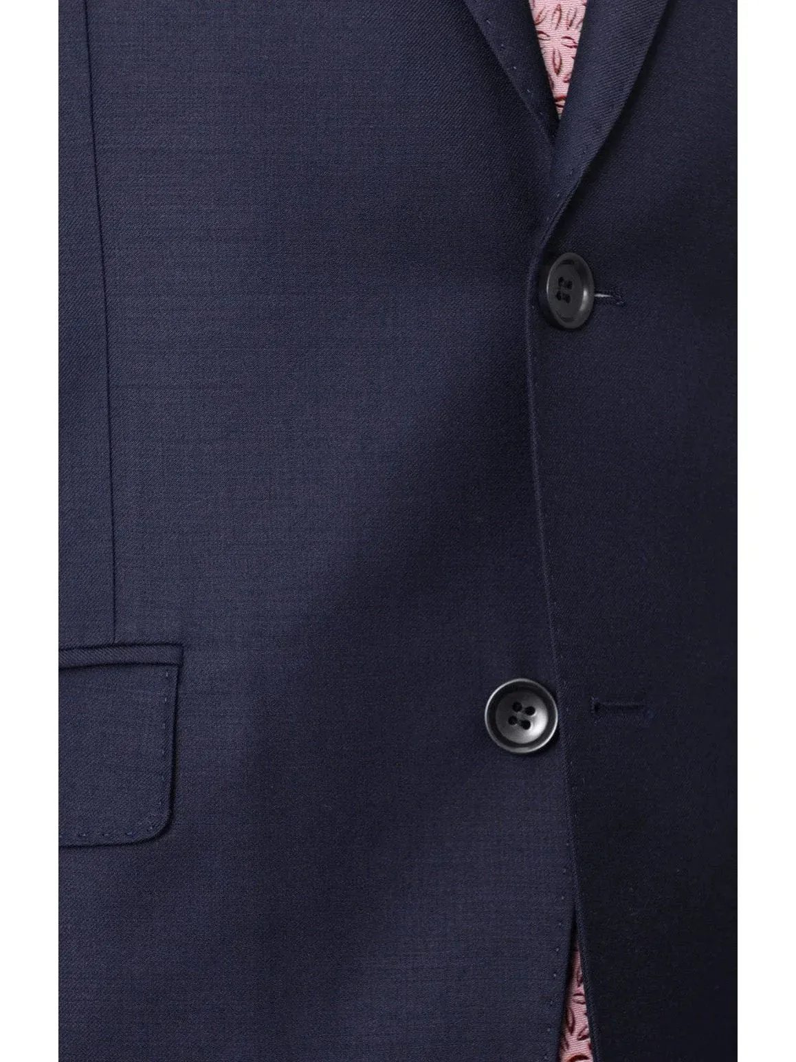 Avivi Collection 2 Button Slim Fit Wool Suit - Navy