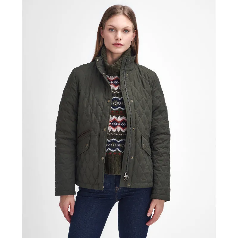 Barbour Country Winter Shoveler Quilted Ladies Jacket - Dark Olive/Classic