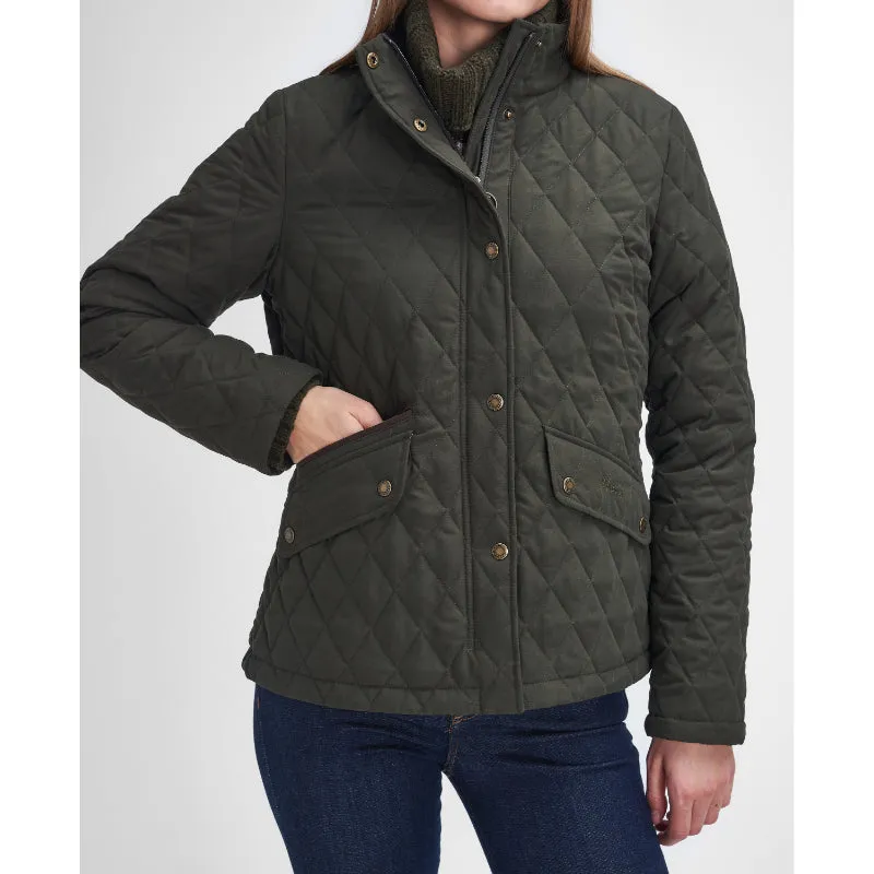 Barbour Country Winter Shoveler Quilted Ladies Jacket - Dark Olive/Classic