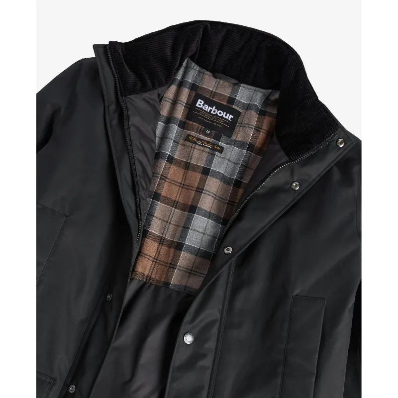 Barbour Modern Border Showerproof Mens Mac Coat - Black