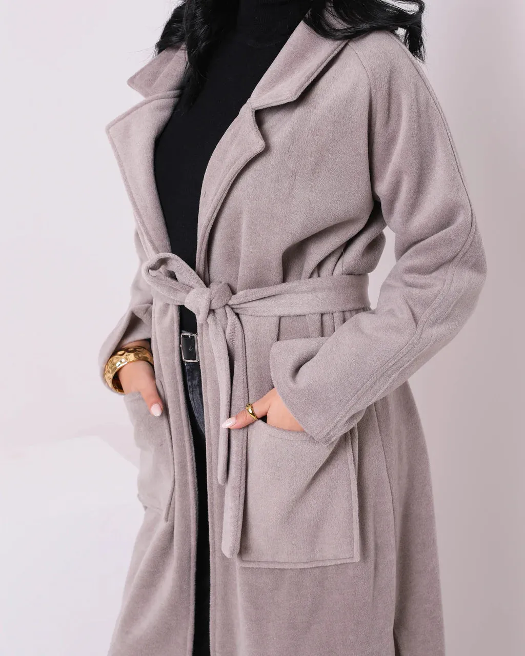 Belted Wool Coat (W710) - Just4Women