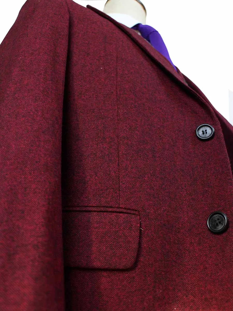 CLASSIC RED BARLEYCORN TWEED 3 PIECE SUIT