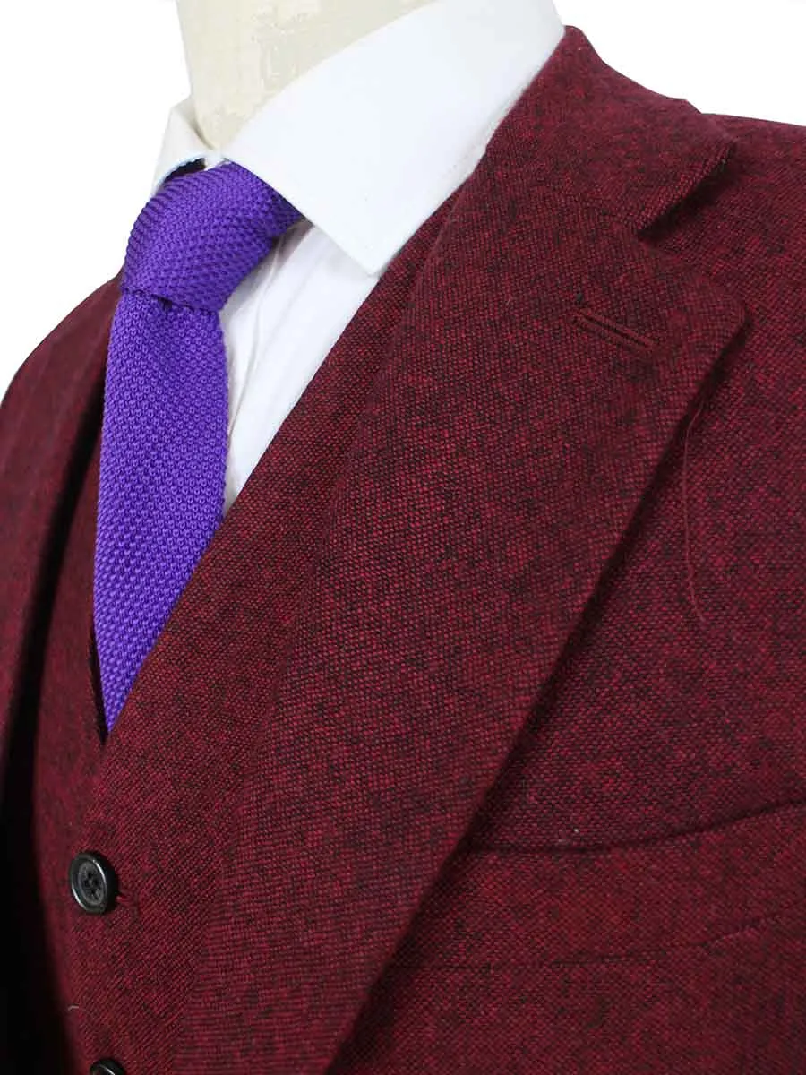 CLASSIC RED BARLEYCORN TWEED 3 PIECE SUIT