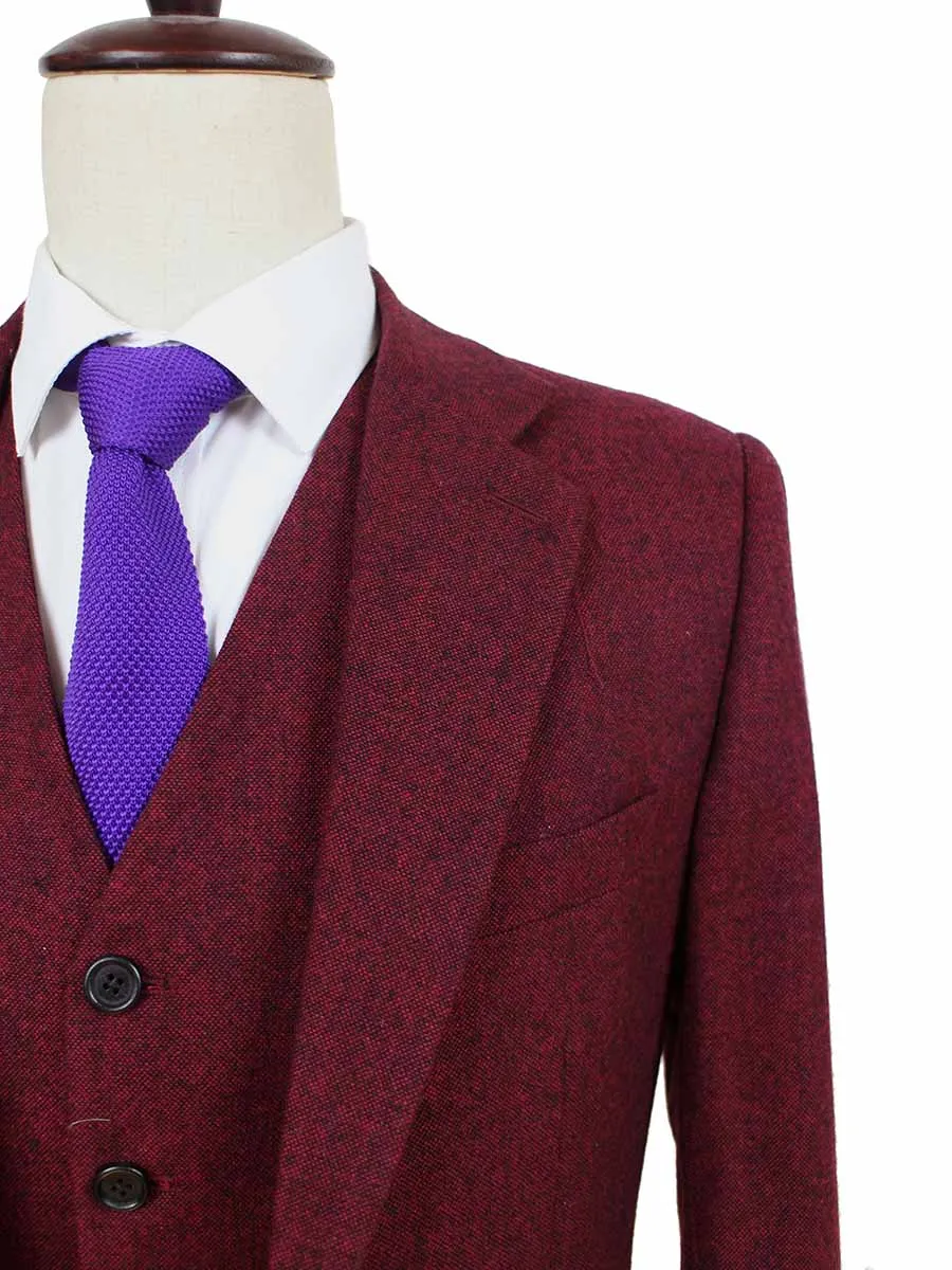 CLASSIC RED BARLEYCORN TWEED 3 PIECE SUIT