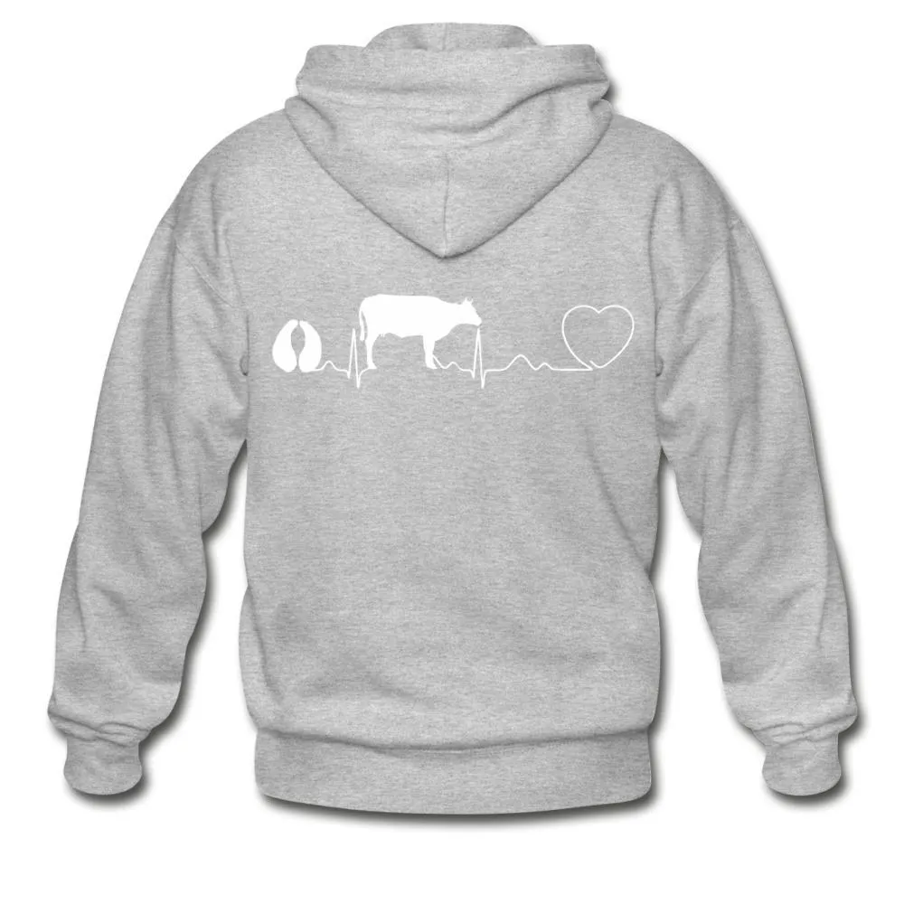 Cow pulse Unisex Zip Hoodie