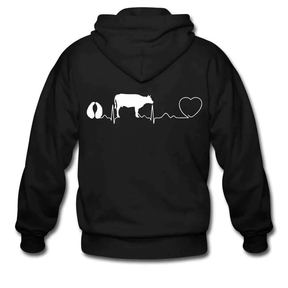 Cow pulse Unisex Zip Hoodie