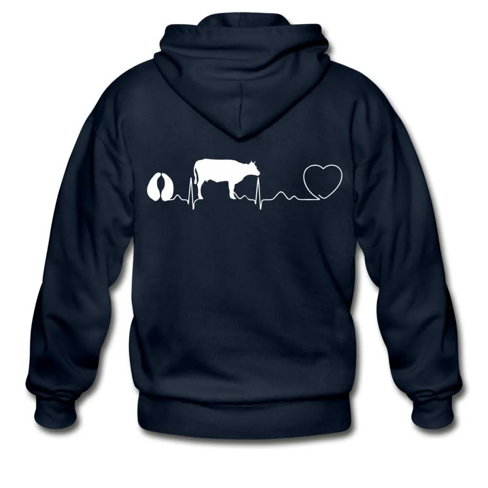 Cow pulse Unisex Zip Hoodie