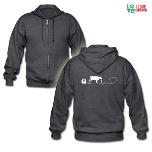 Cow pulse Unisex Zip Hoodie