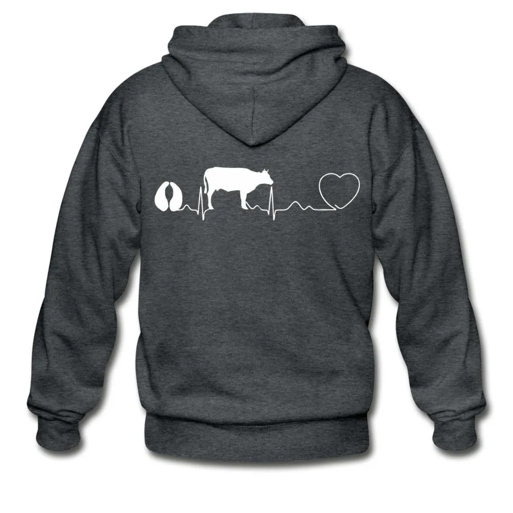 Cow pulse Unisex Zip Hoodie