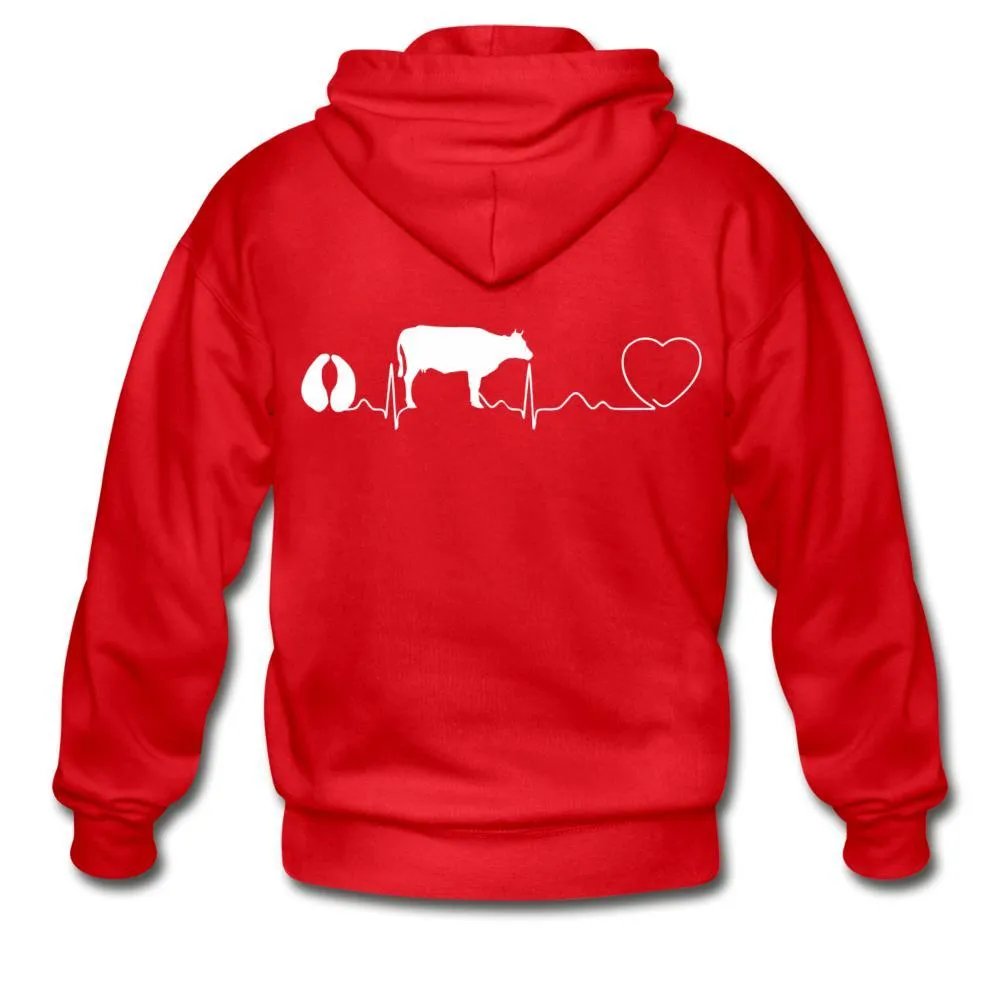 Cow pulse Unisex Zip Hoodie