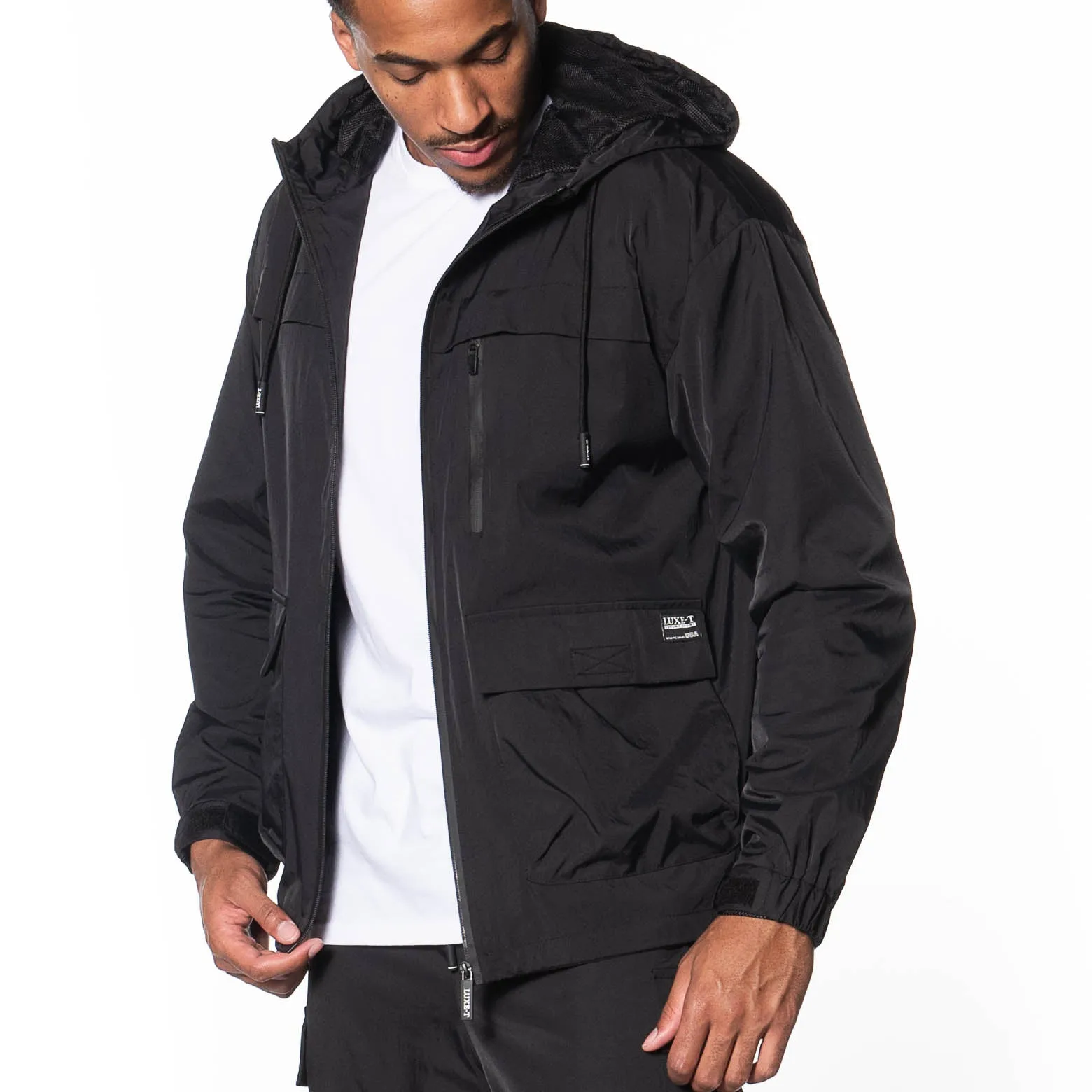 Full Zip Nylon Hooded Jacket