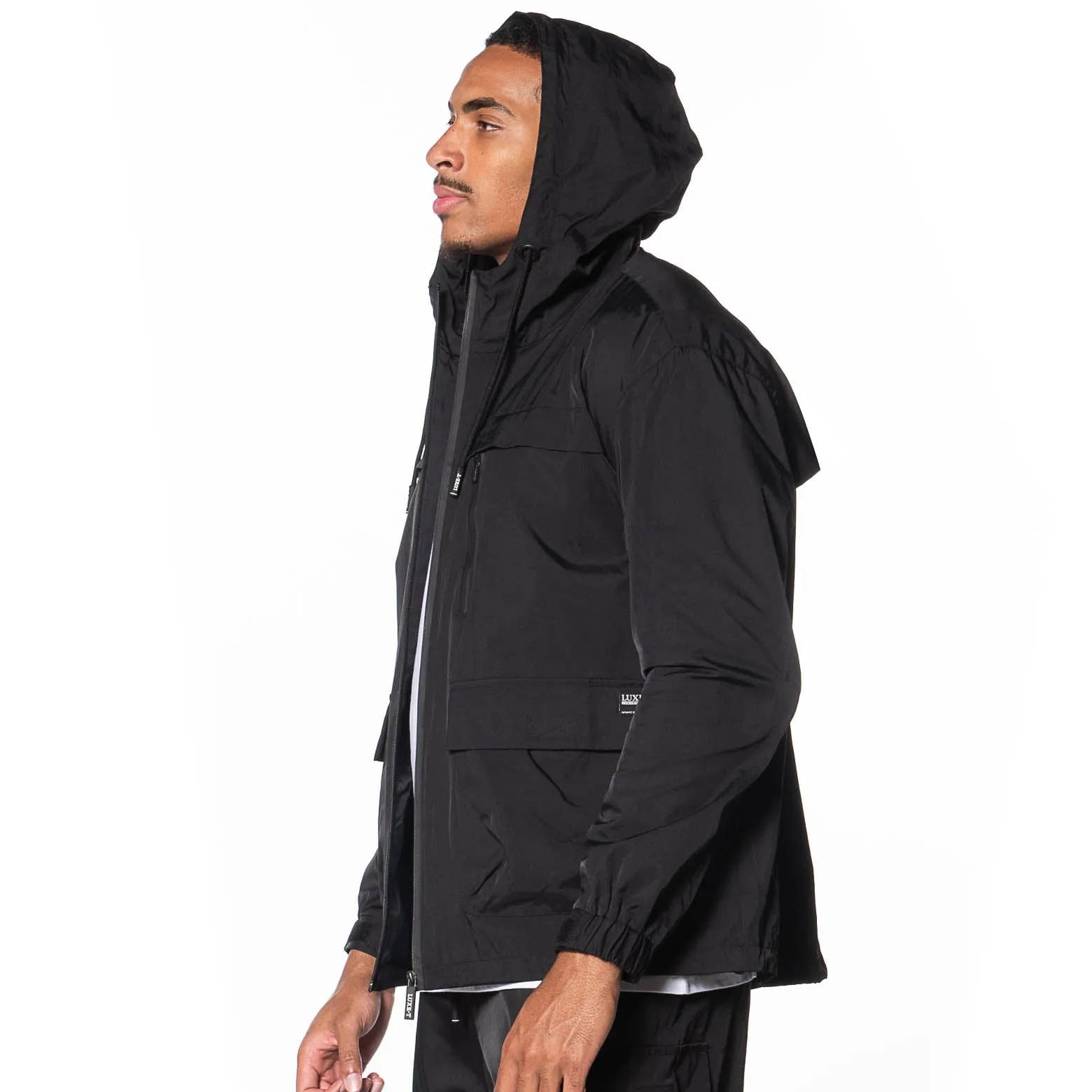 Full Zip Nylon Hooded Jacket