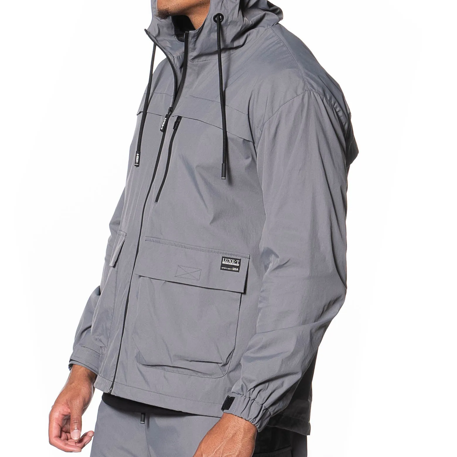 Full Zip Nylon Hooded Jacket