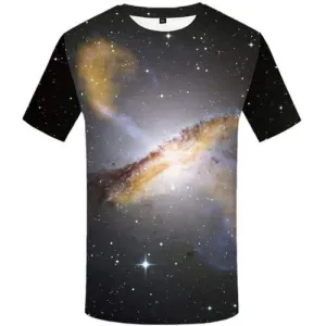 Galaxy Space T-shirt Men Aurora T-shirts Graphic Nebula Tshirts Novelty Black Hole T shirts Funny Colorful T-shirts 3d