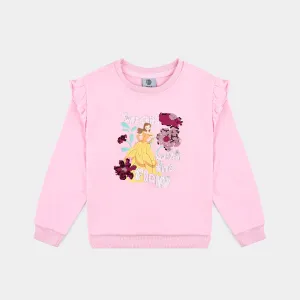 Girls Cotton Terry Sweatshirt Flow-Pink