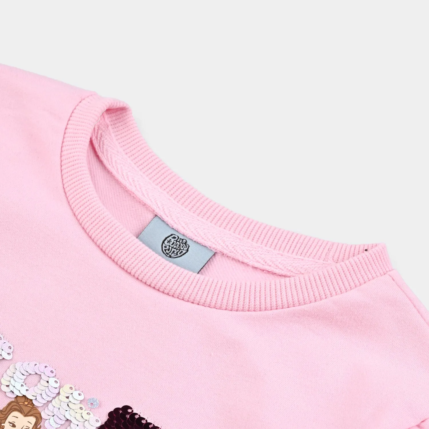 Girls Cotton Terry Sweatshirt Flow-Pink