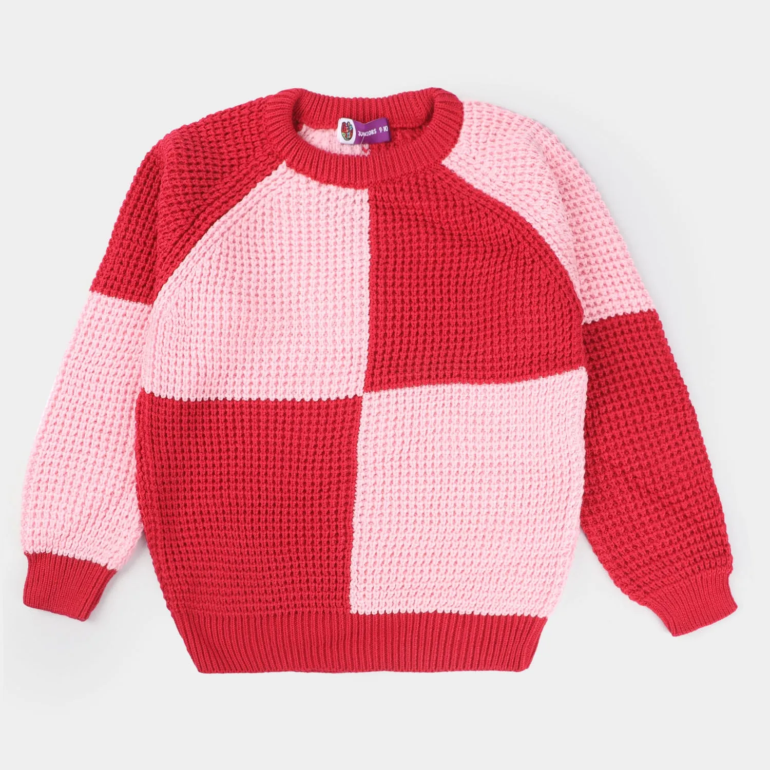 Girls Knitted Sweater -Red/Pink