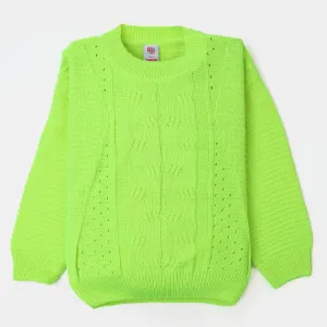 Girls Sweater Cabling - Green