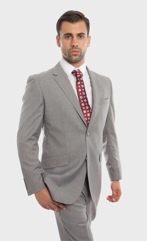 Grey Wool Twill Modern Fit Suit