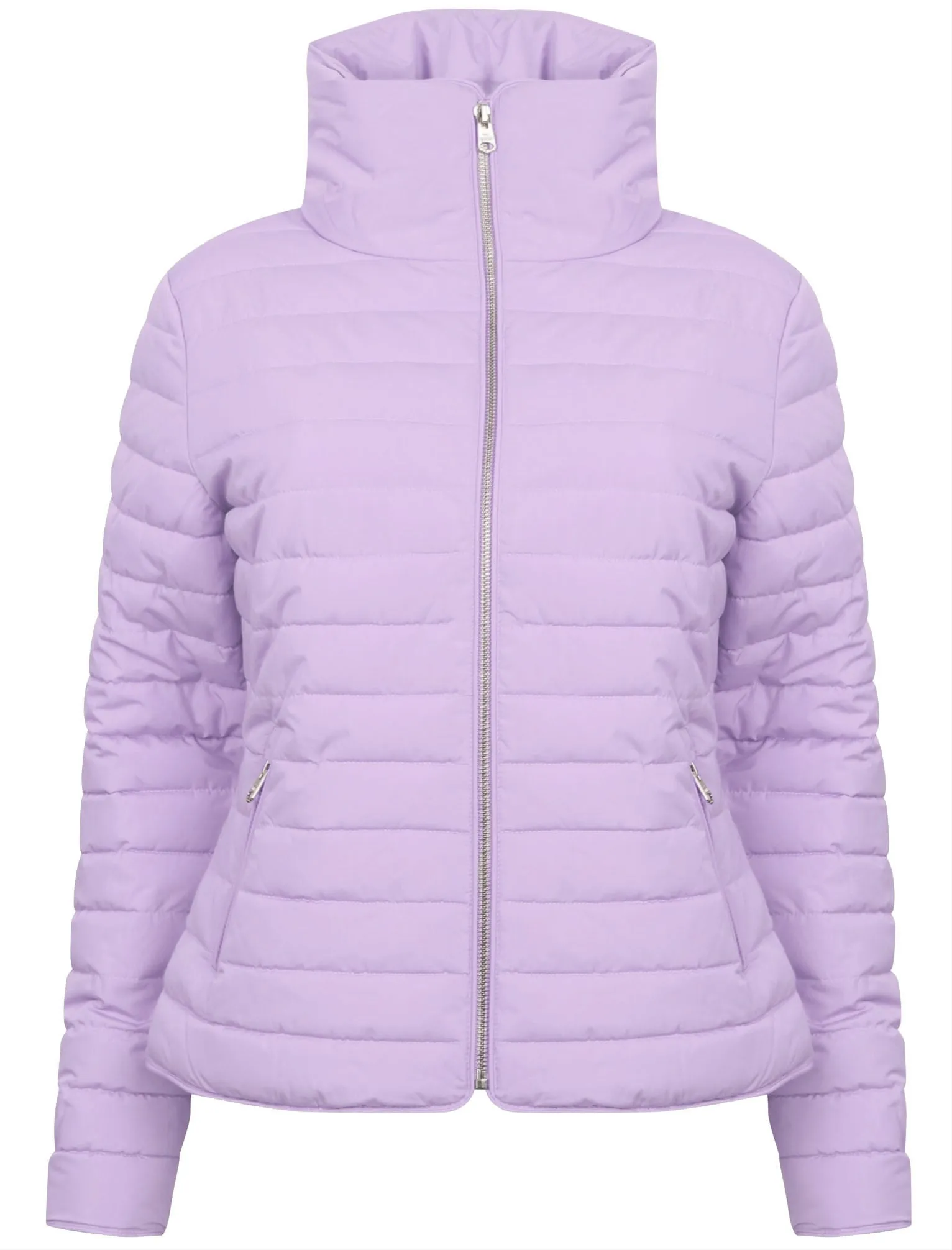 Honey 2 Funnel Neck Quilted Jacket in Pastel Lilac - Tokyo Laundry