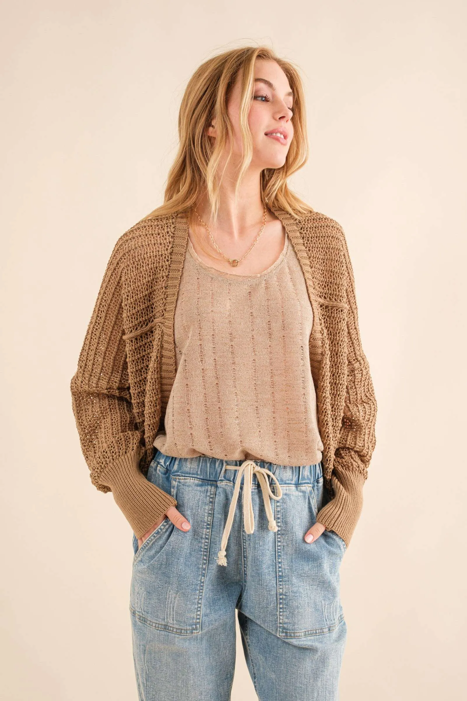 How You Feel Bolero Cardigan - Oak