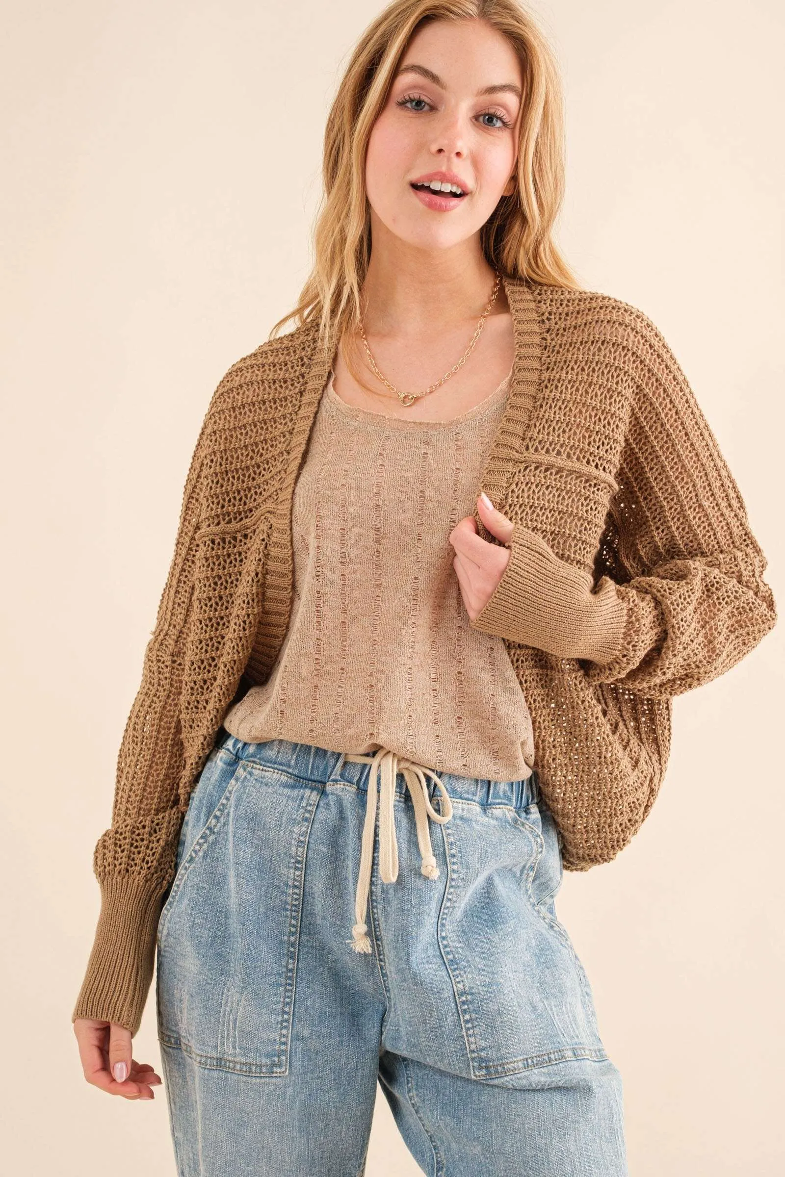 How You Feel Bolero Cardigan - Oak