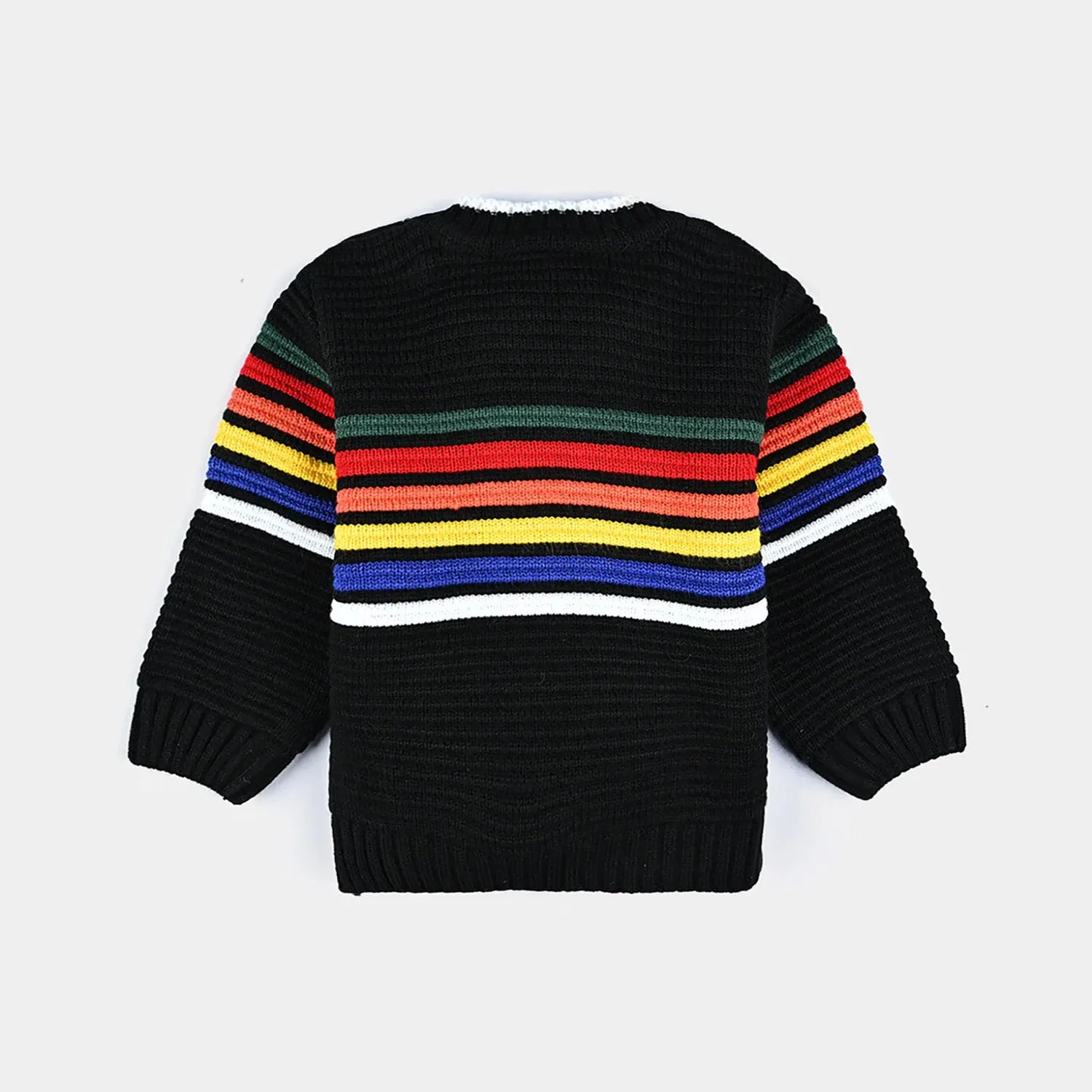 Infant Boys Acrylic Sweater Streak-BLACK