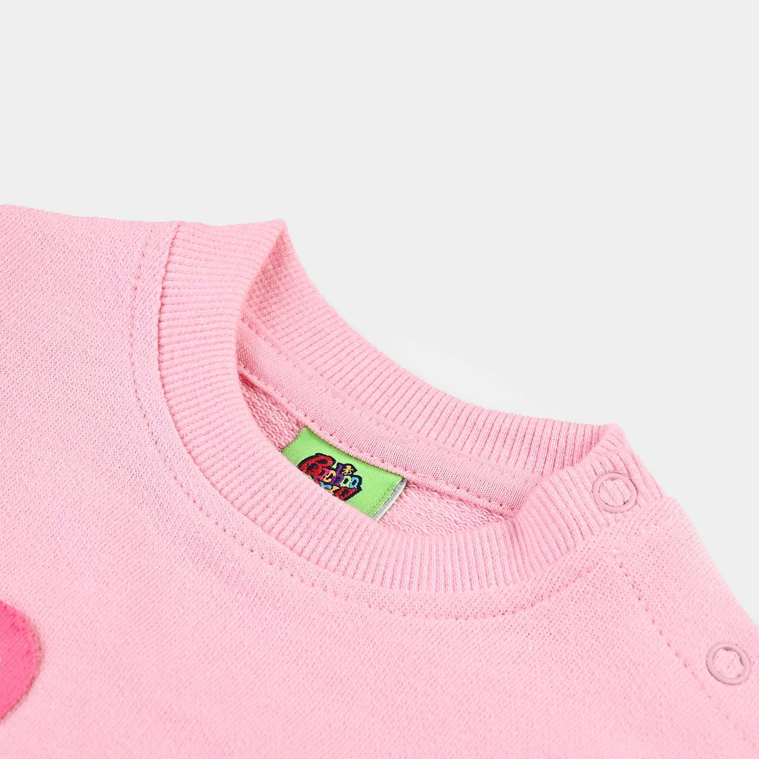 Infant Girls Cotton Terry Sweatshirt-Candy Pink