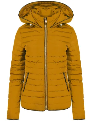 Kacie Quilted Hooded Jacket in Old Gold - Tokyo Laundry