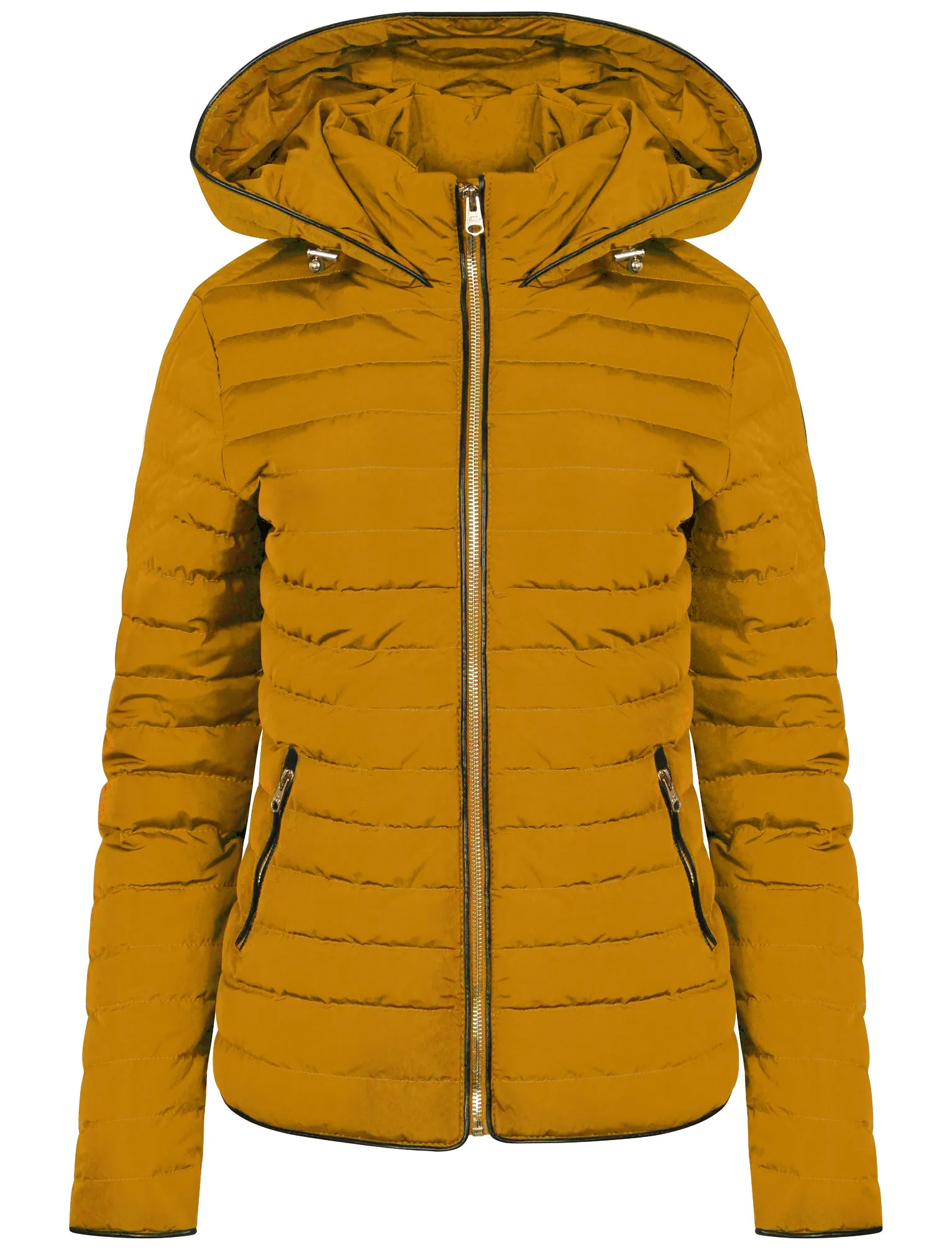 Kacie Quilted Hooded Jacket in Old Gold - Tokyo Laundry