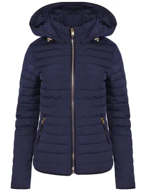 Kacie Quilted Hooded Jacket in Peacoat - Tokyo Laundry