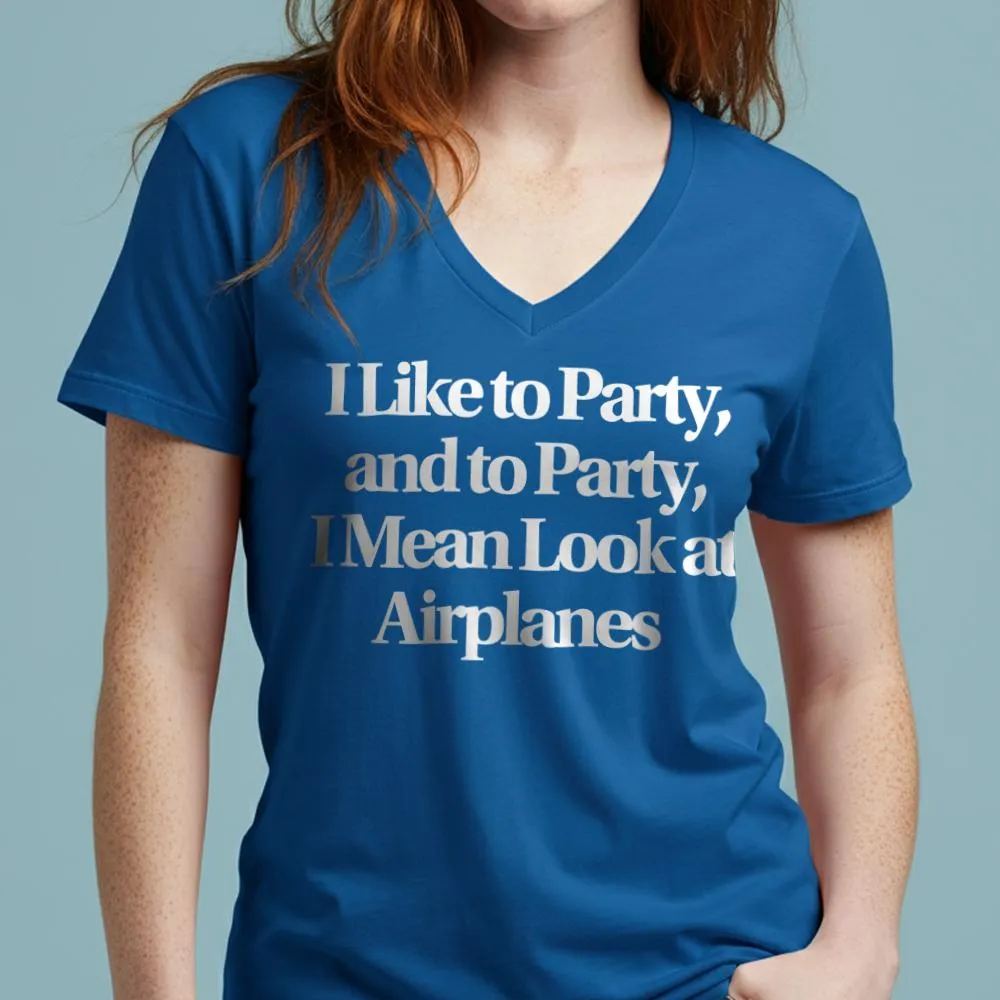 Like Party Airplanes - Women's V-Neck T-Shirt