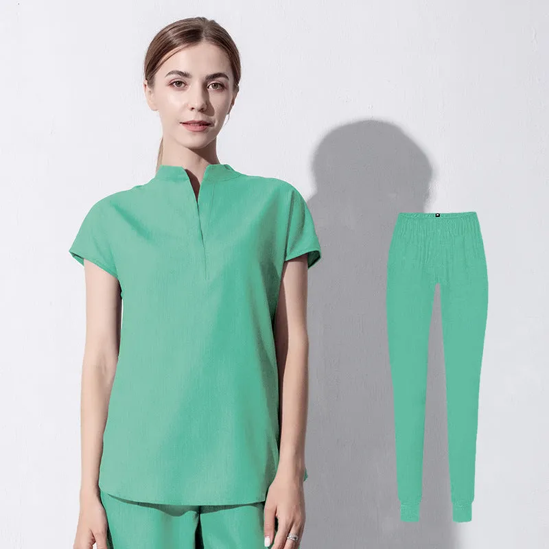 Mandarin Collar Jogger Scrub Set