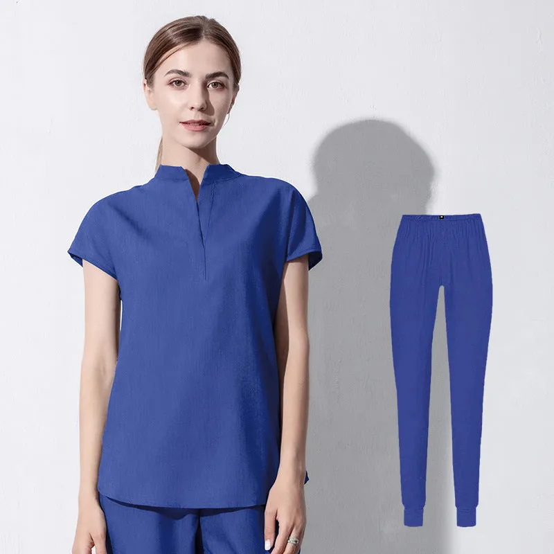 Mandarin Collar Jogger Scrub Set