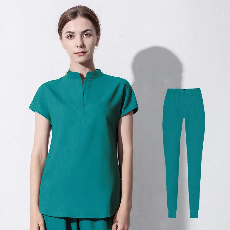 Mandarin Collar Jogger Scrub Set