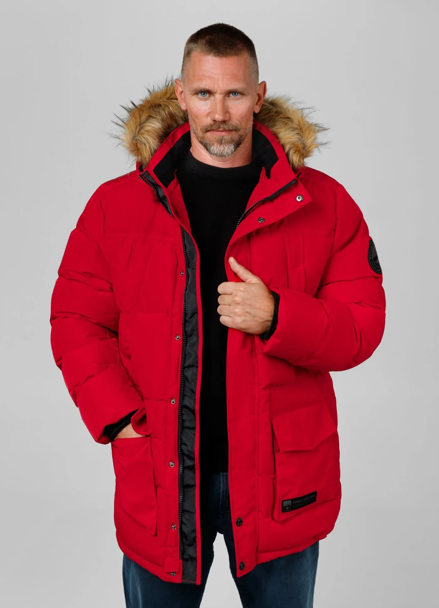 Men's winter  hooded parka jacket Forest