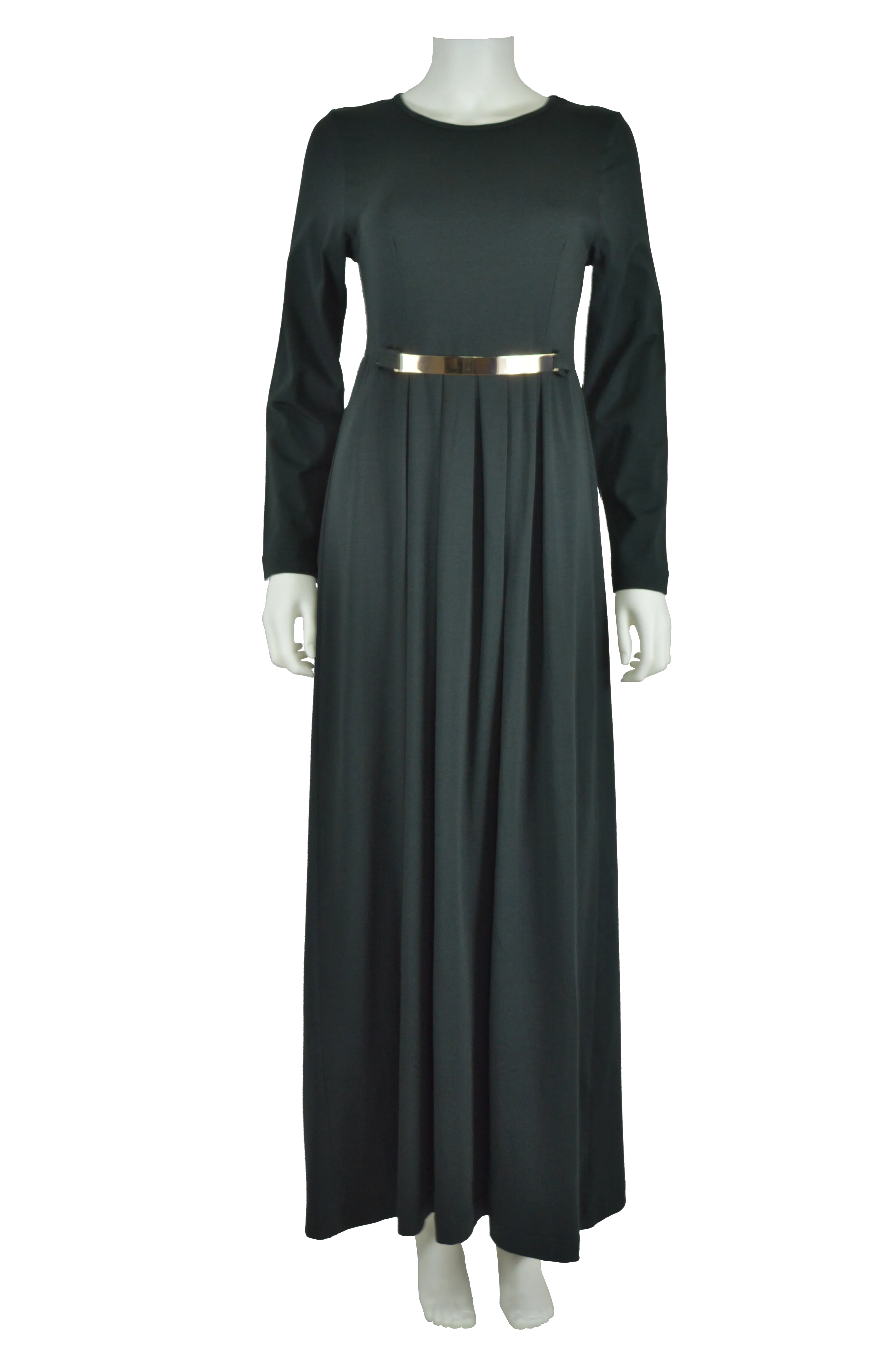 Modest Knit Maxi Dress- Black