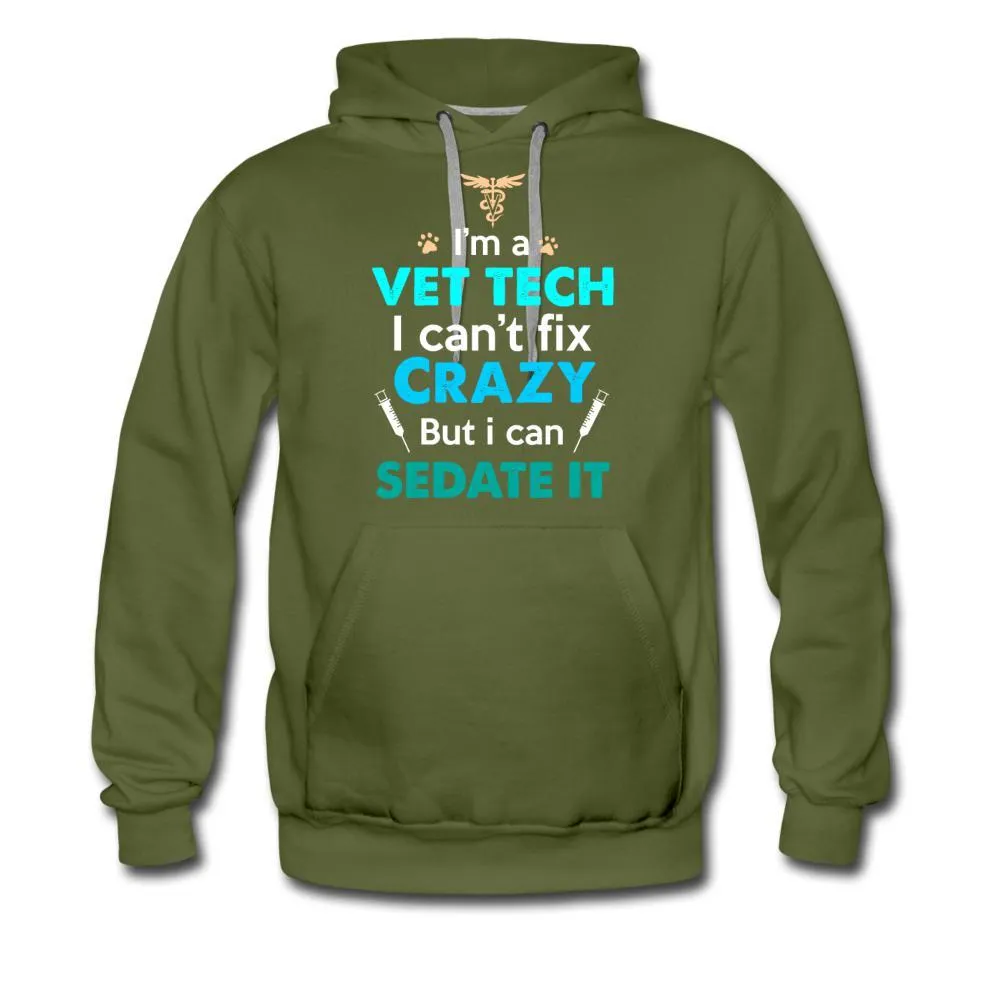 NOMV Vet Tech Can't fix crazy Men’s Premium Hoodie