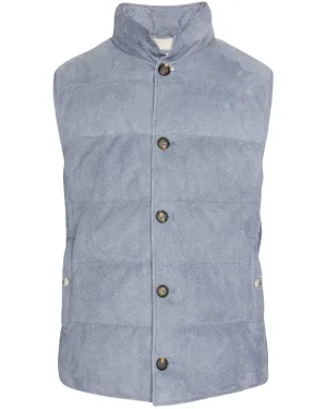 Ocean Blue Textured Suede Vest