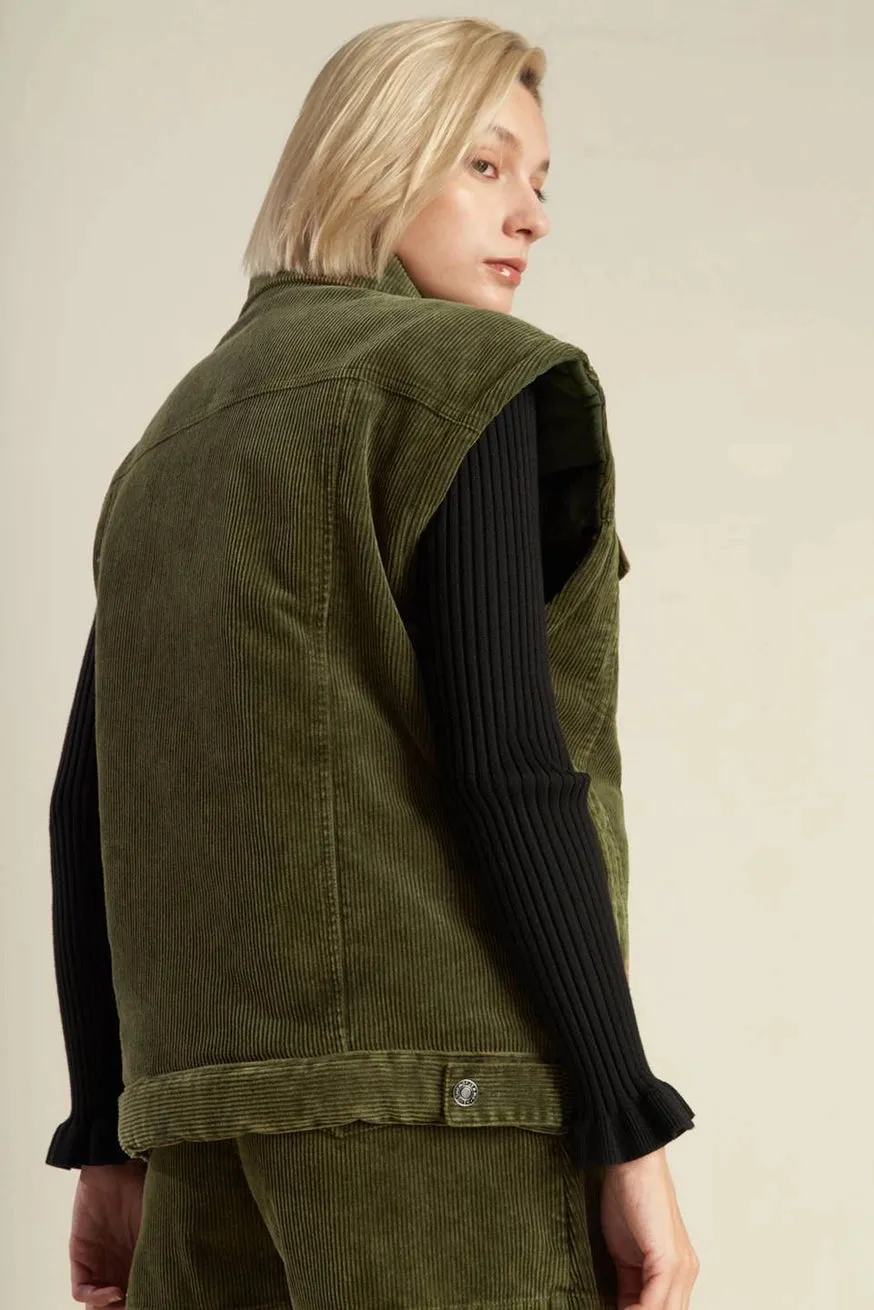 Olive Corduroy Vest