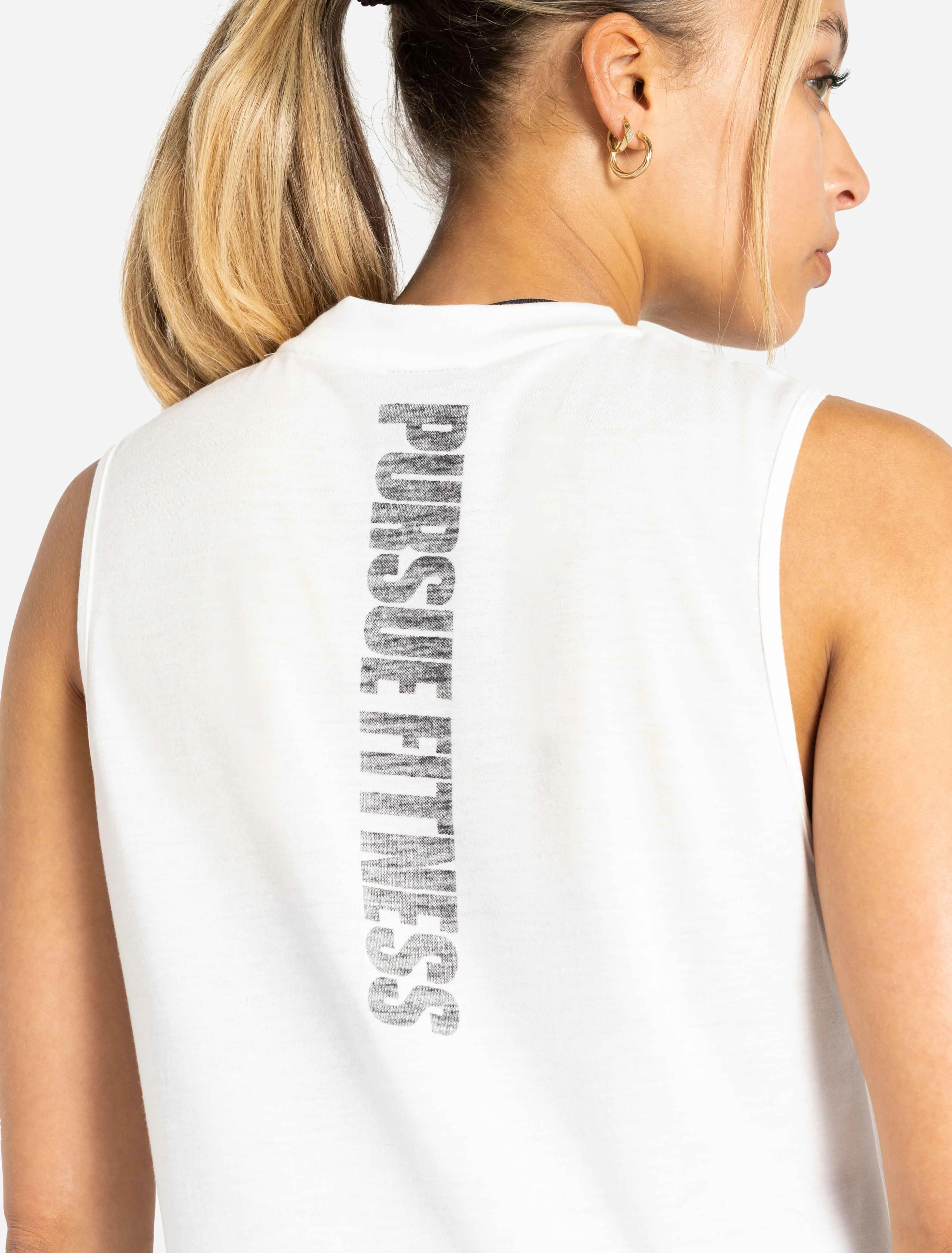 Oversized Graphic Tank - White