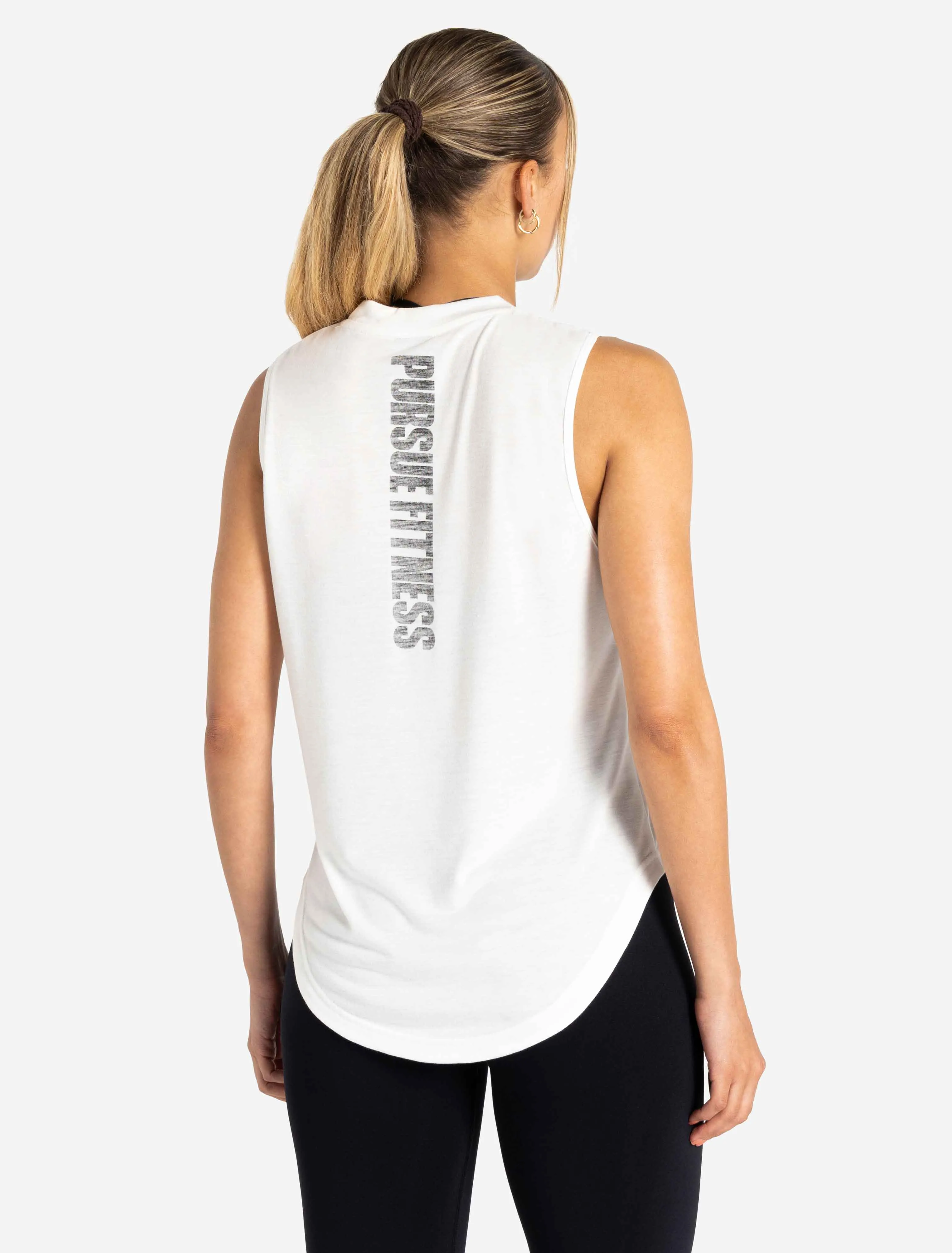 Oversized Graphic Tank - White