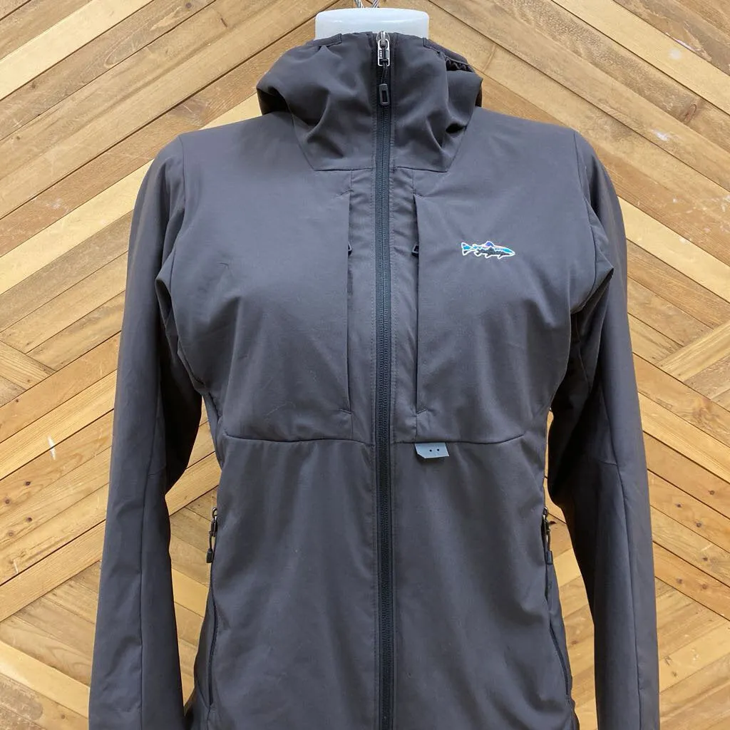 Patagonia - Women's Tough Puff Hoody Jacket - MSRP $315: Dark Grey/Light Purple-women-SM