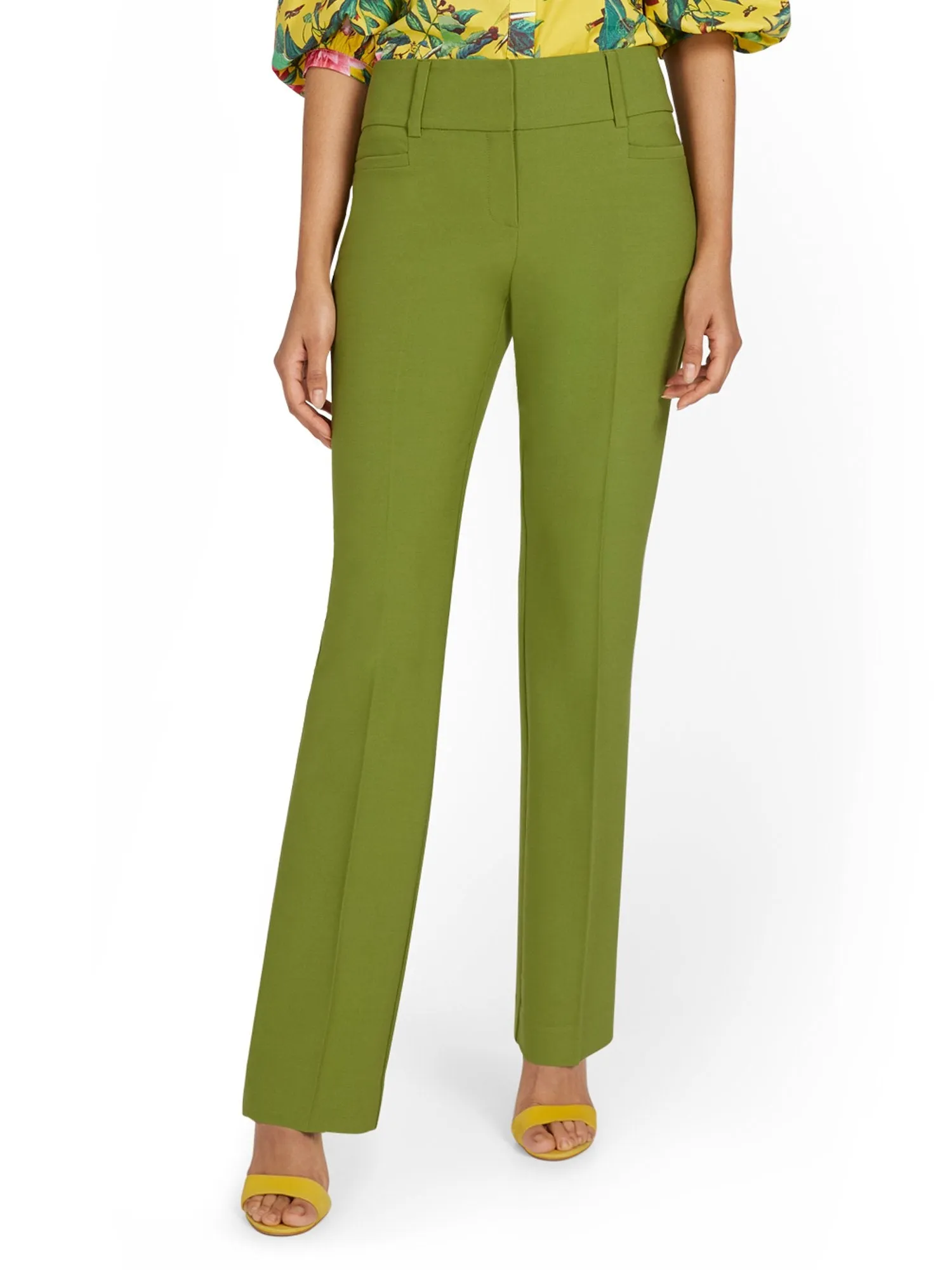 Petite Mid-Rise Straight-Leg Pant - Essential Stretch - 7th Avenue