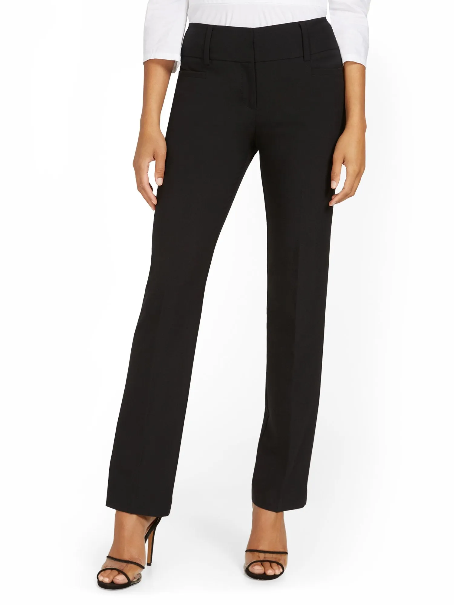 Petite Mid-Rise Straight-Leg Pant - Essential Stretch - 7th Avenue