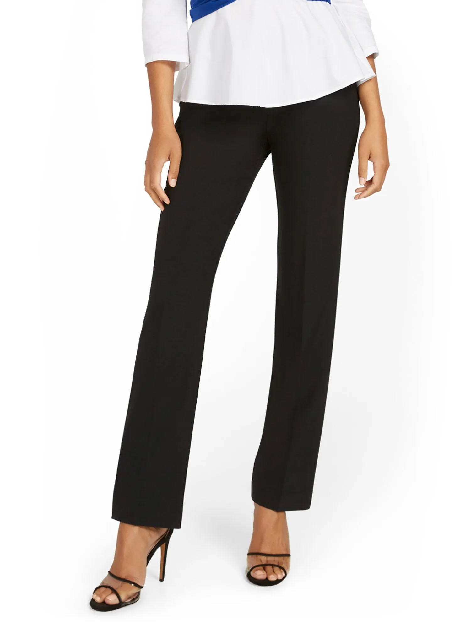 Petite Mid-Rise Straight-Leg Pant - Essential Stretch - 7th Avenue