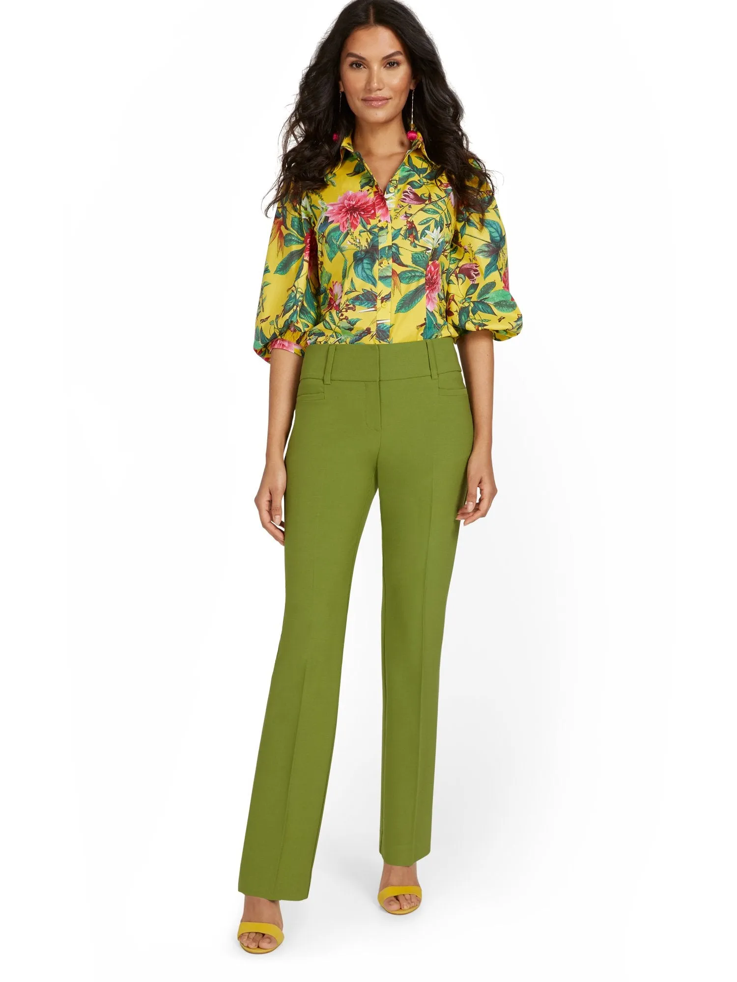 Petite Mid-Rise Straight-Leg Pant - Essential Stretch - 7th Avenue